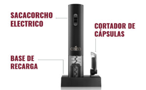 sacacorchos electrico con cortacapsulas
