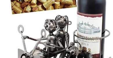 Soporte de Botella de Vino Moto Par con Sidecar Plegable y Perro